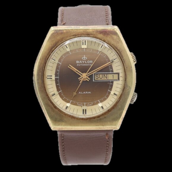 Vintage 40mm Baylor Alarm 17j Men\'s Automatic Wristwatch AS 5008 Swiss Retro main image 7